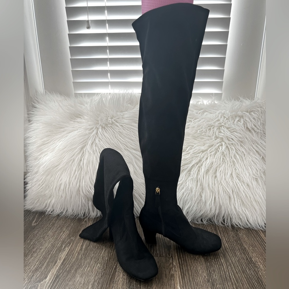 Nine West black over-the-knee boots. Worn once, great condition.